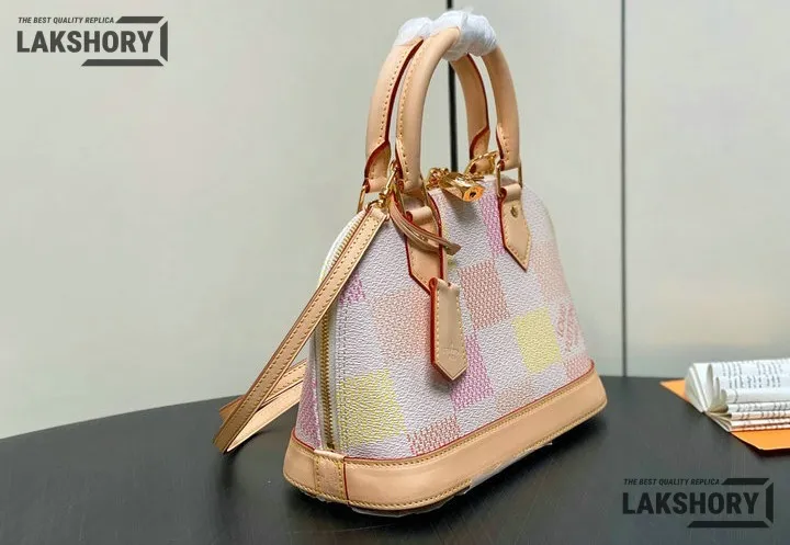 Louis Vuitton 1:1 Mirror Replica Damierlicious Alma BB Rose Peach 23.5CM/9.3IN Louis Vuitton Replica Alma Louis Vuitton 1:1 Mirror Replica Damierlicious Alma BB Rose Peach 23.5CM/9.3IN Louis Vuitton Replica Alma