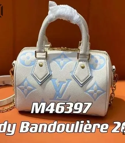 Louis Vuitton 1:1 Mirror Replica Beige Speedy Bandouliere 20 leather 20.5CM/8.1IN Louis Vuitton Replica Speedy