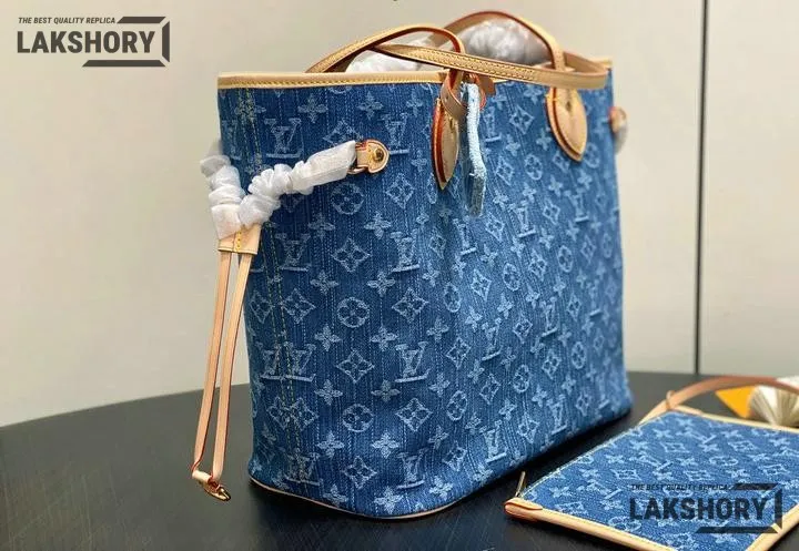 Louis Vuitton 1:1 Mirror Replica Neverfull MM Monogram Denim 31CM/12.2IN Louis Vuitton Replica Neverfull Louis Vuitton 1:1 Mirror Replica Neverfull MM Monogram Denim 31CM/12.2IN Louis Vuitton Replica Neverfull