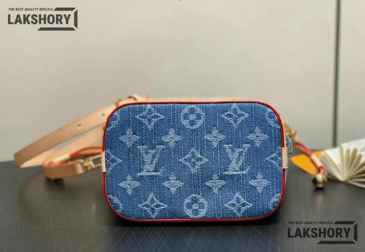 Louis Vuitton 1:1 Mirror Replica Nano Noé Monogram Denim Blue 20.5CM/8.1IN Louis Vuitton Replica Neo Louis Vuitton 1:1 Mirror Replica Nano Noé Monogram Denim Blue 20.5CM/8.1IN Louis Vuitton Replica Neo