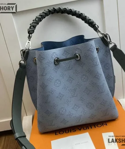Louis Vuitton 1:1 Mirror Replica Monogram Mahina Muria Bucket Bag 25CM/9.8IN Louis Vuitton Replica Neo