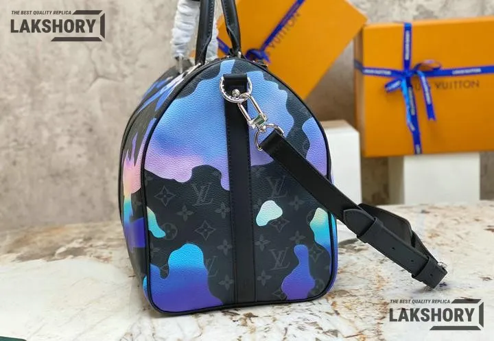 Louis Vuitton 1:1 Mirror Replica Keepall Bandouliere 45 Sunrise Eclipse Black/Grey/Multi 45CM/17.7IN Louis Vuitton Replica Keepall Louis Vuitton 1:1 Mirror Replica Keepall Bandouliere 45 Sunrise Eclipse Black/Grey/Multi 45CM/17.7IN Louis Vuitton Replica Keepall