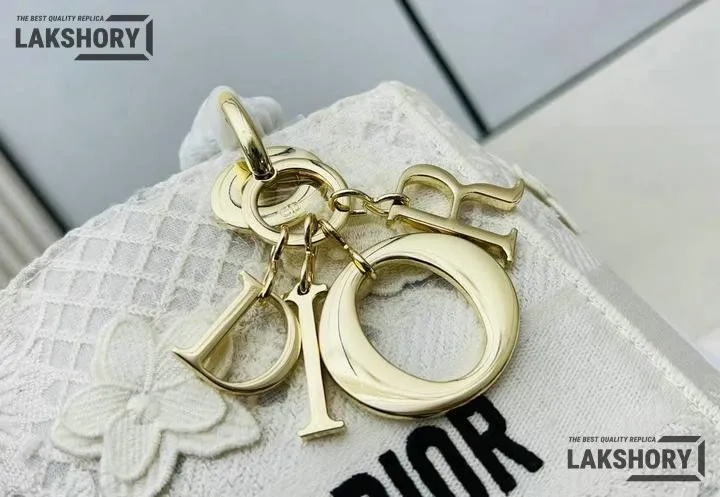 Dior 1:1 Mirror Replica Embroidery Macrame Lady D-Lite 24CM/9.4IN Christian Dior Replica Lady Dior 1:1 Mirror Replica Embroidery Macrame Lady D-Lite 24CM/9.4IN Christian Dior Replica Lady