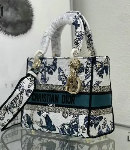 Dior 1:1 Mirror Replica Lady D-Lite Multicolor Toile de Jouy Mexico 24CM/9.4IN Christian Dior Replica Lady