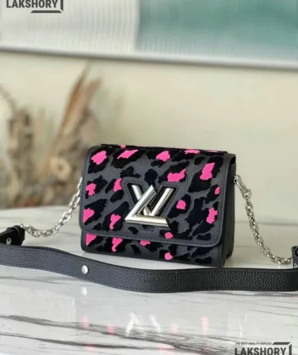 Louis Vuitton 1:1 Mirror Replica Taurillon Tufted Wild At Heart Twist Shoulder Bag PM Grey 19CM/7.5IN Louis Vuitton Replica Twist