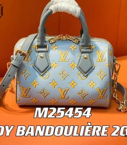 Louis Vuitton 1:1 Mirror Replica Empreinte Speedy Bandouliere 20 Baby Blue 20.5CM/8.1IN Louis Vuitton Replica Speedy