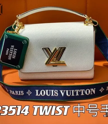 Louis Vuitton 1:1 Mirror Replica Epi Twist Top Handle Shoulder Bag MM White 23CM/9.1IN Louis Vuitton Replica Twist