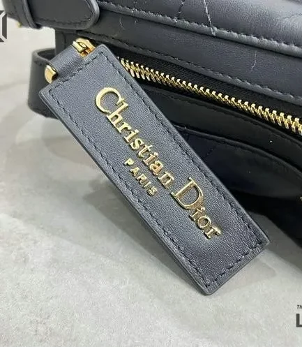 Dior Black Medium Macrocannage D-Journey Shiny Flat Bag 33CM/13IN Christian Dior Other Styles