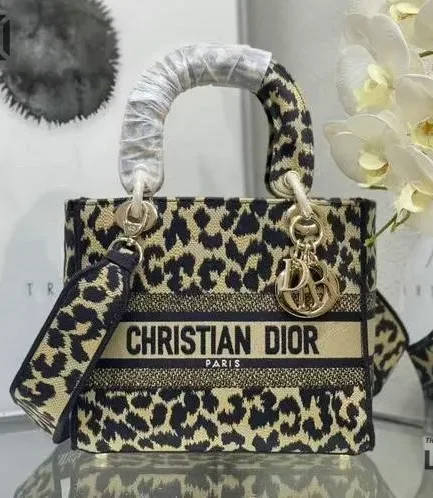 Dior 1:1 Mirror Replica Medium Mizza Embroidered Lady D-Lite 24CM/9.4IN Christian Dior Replica Lady