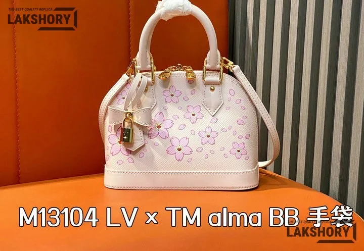 Louis Vuitton 1:1 Mirror Replica LV x TM Alma BB Epi Pink 23.5CM/9.3IN Louis Vuitton Replica Alma Louis Vuitton 1:1 Mirror Replica LV x TM Alma BB Epi Pink 23.5CM/9.3IN Louis Vuitton Replica Alma