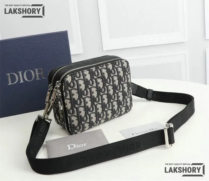 Dior 1:1 Mirror Replica Double Zip Canvas Crossbody Pouch 17CM/6.7IN Christian Dior Other Styles Dior 1:1 Mirror Replica Double Zip Canvas Crossbody Pouch 17CM/6.7IN Christian Dior Other Styles