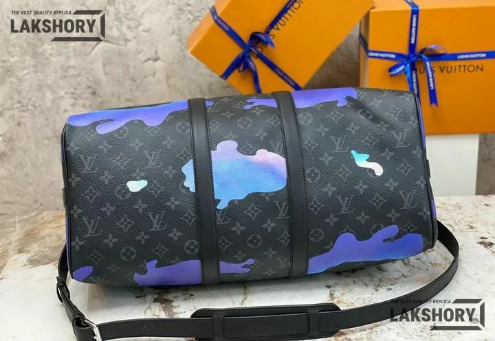 Louis Vuitton 1:1 Mirror Replica Keepall Bandouliere 45 Sunrise Eclipse Black/Grey/Multi 45CM/17.7IN Louis Vuitton Replica Keepall Louis Vuitton 1:1 Mirror Replica Keepall Bandouliere 45 Sunrise Eclipse Black/Grey/Multi 45CM/17.7IN Louis Vuitton Replica Keepall