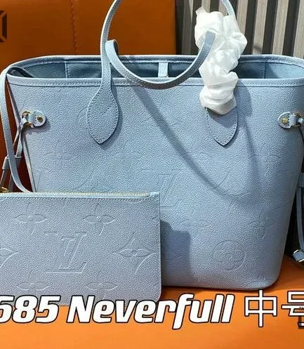 Louis Vuitton 1:1 Mirror Replica Empreinte Monogram Giant Neverfull MM Blue Hour 31CM/12.2IN Louis Vuitton Replica Neverfull
