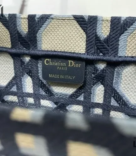 Dior 1:1 Mirror Replica Macrocannage Book Tote Beige Blue 42CM/16.5IN Christian Dior Replica Book Totes