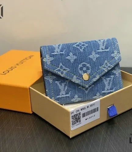 Louis Vuitton 1:1 Mirror Replica Victorine Wallet Monogram Denim 12CM/4.7IN Louis Vuitton Replica Wallets