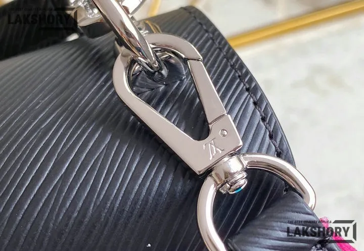 Louis Vuitton 1:1 Mirror Replica Twist MM Epi Grained Leather Black/Pink/Blue Gradient 23CM/9.1IN Louis Vuitton Replica Twist Louis Vuitton 1:1 Mirror Replica Twist MM Epi Grained Leather Black/Pink/Blue Gradient 23CM/9.1IN Louis Vuitton Replica Twist