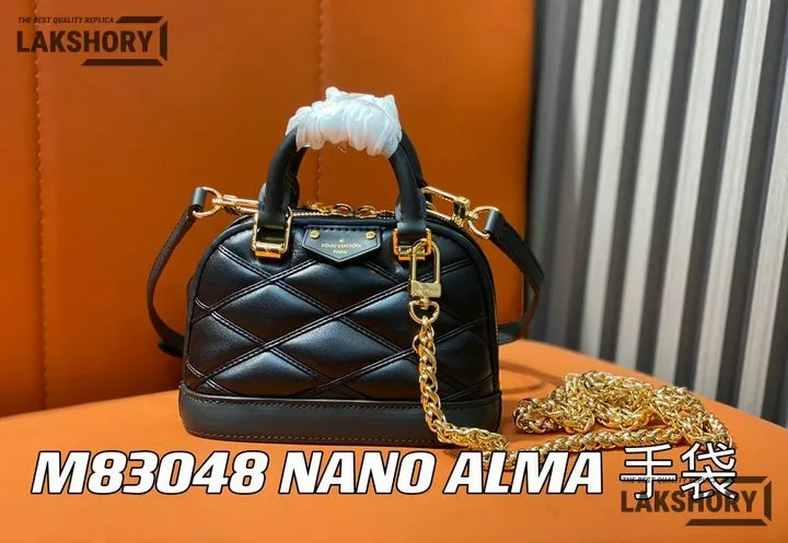 Louis Vuitton 1:1 Mirror Replica Nano Alma Malletage Black 18CM/7.1IN Louis Vuitton Replica Alma Louis Vuitton 1:1 Mirror Replica Nano Alma Malletage Black 18CM/7.1IN Louis Vuitton Replica Alma