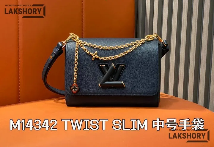 Louis Vuitton 1:1 Mirror Replica Twist MM Slim Puffygram Taurillon Leather 23CM/9.1IN Louis Vuitton Replica Twist Louis Vuitton 1:1 Mirror Replica Twist MM Slim Puffygram Taurillon Leather 23CM/9.1IN Louis Vuitton Replica Twist