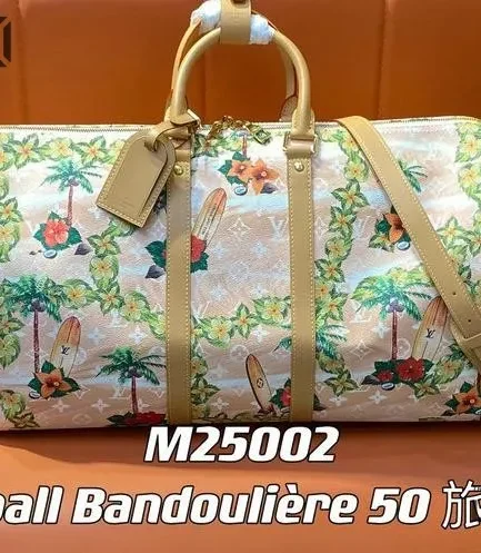 Louis Vuitton 1:1 Mirror Replica Keepall Bandouliere 50 Monogram Surfin Sand 50CM/19.7IN Louis Vuitton Replica Keepall