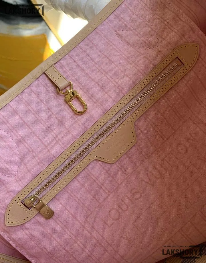 Louis Vuitton 1:1 Mirror Replica Neverfull MM Damier Azur Medium Size Tote 32CM/12.6IN Louis Vuitton Replica Neverfull Louis Vuitton 1:1 Mirror Replica Neverfull MM Damier Azur Medium Size Tote 32CM/12.6IN Louis Vuitton Replica Neverfull