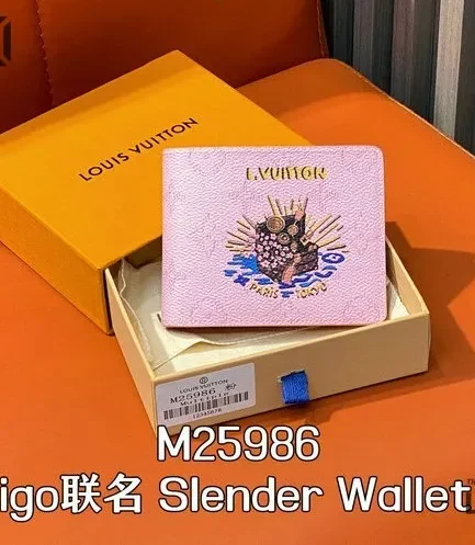 Louis Vuitton 1:1 Mirror Replica Slender Wallet Monogram Pink 11CM/4.3IN Louis Vuitton Replica Wallets