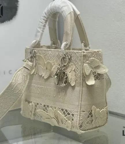 Dior 1:1 Mirror Replica Lady D-Lite Gold-Tone Butterfly Macramé 24CM/9.4IN Christian Dior Replica Lady