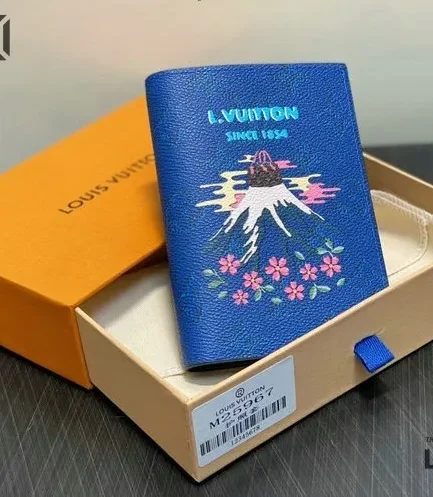 Louis Vuitton 1:1 Mirror Replica Passport Cover Monogram Blue 14CM/5.5IN Louis Vuitton Replica Wallets