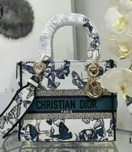 Dior 1:1 Mirror Replica Lady D-Lite Multicolor Toile de Jouy Mexico 24CM/9.4IN Christian Dior Replica Lady