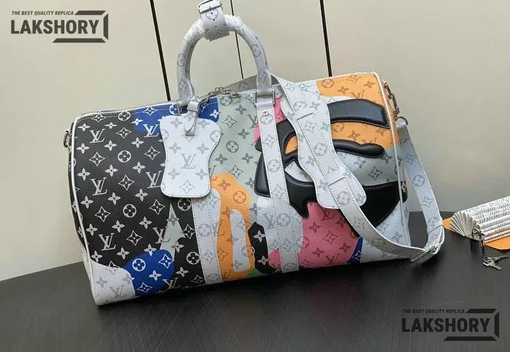 Louis Vuitton 1:1 Mirror Replica Monogram Keepall Bandouliere 55 Multicolor 55CM/21.7IN Louis Vuitton Replica Keepall Louis Vuitton 1:1 Mirror Replica Monogram Keepall Bandouliere 55 Multicolor 55CM/21.7IN Louis Vuitton Replica Keepall