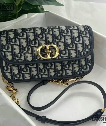 Dior 1:1 Mirror Replica 30 Montaigne Blue  Avenue Bag 22.5CM/8.9IN Christian Dior Replica 30 Montaigne