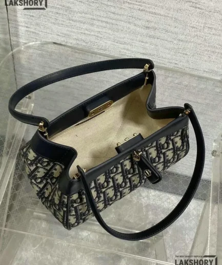 Dior 1:1 Mirror Replica Oblique Medium Key Blue Bag 22CM/8.7IN Christian Dior Other Styles