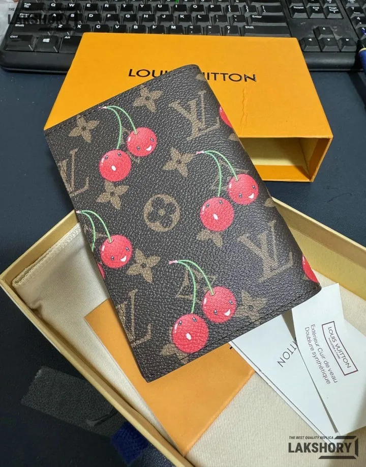 Louis Vuitton 1:1 Mirror Replica LV X TM Monogram Cerises Passport Cover 14CM/5.5IN Louis Vuitton Replica Wallets Louis Vuitton 1:1 Mirror Replica LV X TM Monogram Cerises Passport Cover 14CM/5.5IN Louis Vuitton Replica Wallets