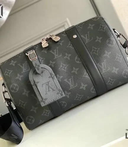 Louis Vuitton 1:1 Mirror Replica City Keepall Bag Monogram Eclipse 27CM/10.6IN Louis Vuitton Replica Keepall