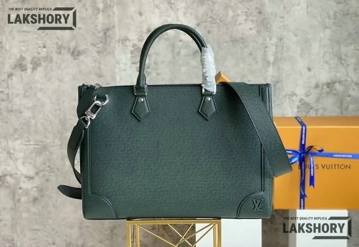 Louis Vuitton 1:1 Mirror Replica Taiga Slim Briefcase Dark Green 40CM/15.7IN Louis Vuitton Replica Business Bags Louis Vuitton 1:1 Mirror Replica Taiga Slim Briefcase Dark Green 40CM/15.7IN Louis Vuitton Replica Business Bags