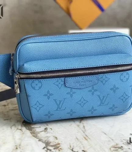 Louis Vuitton 1:1 Mirror Replica Mini Bumbag Monogram Empreinte Leather Denim 21CM/8.3IN Louis Vuitton Replica Bumbag
