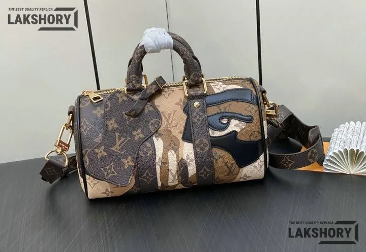 Louis Vuitton 1:1 Mirror Replica Keepall Bandoulire 25 Monogram Eclipse Multicolor 25CM/9.8IN Louis Vuitton Replica Keepall Louis Vuitton 1:1 Mirror Replica Keepall Bandoulire 25 Monogram Eclipse Multicolor 25CM/9.8IN Louis Vuitton Replica Keepall