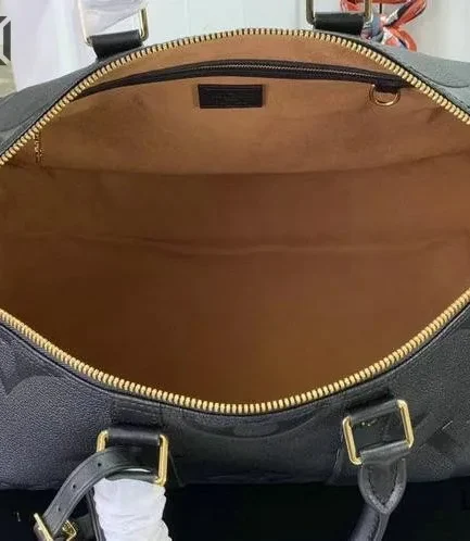 Louis Vuitton 1:1 Mirror Replica Giant Keepall Bandouliere 45 Empreinte Black 45CM/17.7IN Louis Vuitton Replica Keepall