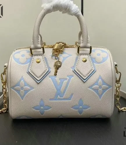 Louis Vuitton 1:1 Mirror Replica Beige Speedy Bandouliere 20 leather 20.5CM/8.1IN Louis Vuitton Replica Speedy