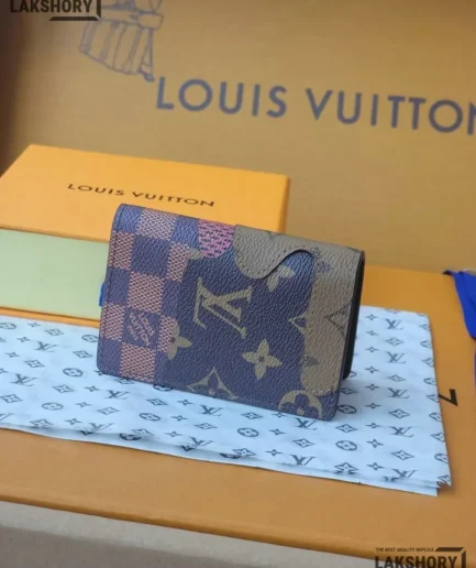 Louis Vuitton 1:1 Mirror Replica Pocket Organizer Other Monogram Canvas 11CM/4.3IN Louis Vuitton Replica Wallets