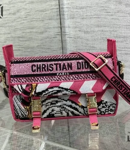 Dior 1:1 Mirror Replica Canvas Diorcamp Pink Crossbody Bag 23CM/9.1IN Christian Dior Other Styles
