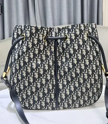 Dior 1:1 Mirror Replica Oblique Nolita Bag Blue & Beige Canvas Christian Dior Other Styles