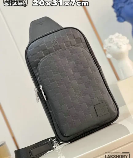 Louis Vuitton 1:1 Mirror Replica Damier Infini Avenue Sling Bag NM Onyx 31CM/12.2IN Louis Vuitton Replica Avenue
