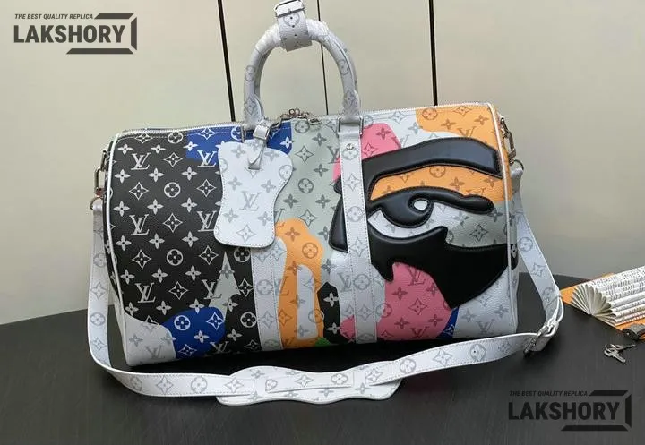Louis Vuitton 1:1 Mirror Replica Monogram Keepall Bandouliere 55 Multicolor 55CM/21.7IN Louis Vuitton Replica Keepall Louis Vuitton 1:1 Mirror Replica Monogram Keepall Bandouliere 55 Multicolor 55CM/21.7IN Louis Vuitton Replica Keepall