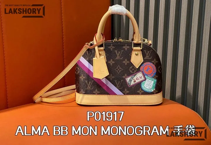 Louis Vuitton 1:1 Mirror Replica Mon Monogram Alma BB Bag 23.5CM/9.3IN Louis Vuitton Replica Alma Louis Vuitton 1:1 Mirror Replica Mon Monogram Alma BB Bag 23.5CM/9.3IN Louis Vuitton Replica Alma
