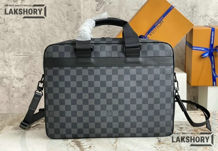 Louis Vuitton 1:1 Mirror Replica Damier Graphite Utility Messenger Bag 36CM/14.2IN Louis Vuitton Replica Business Bags Louis Vuitton 1:1 Mirror Replica Damier Graphite Utility Messenger Bag 36CM/14.2IN Louis Vuitton Replica Business Bags