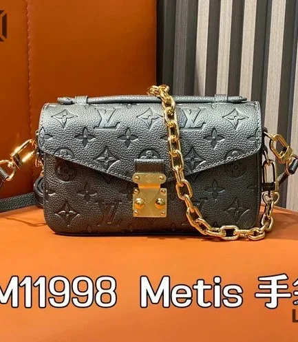 Louis Vuitton 1:1 Mirror Replica Pochette Metis East West Monogram Empreinte Black 21.5CM/8.5IN Louis Vuitton Replica Pochette Metis