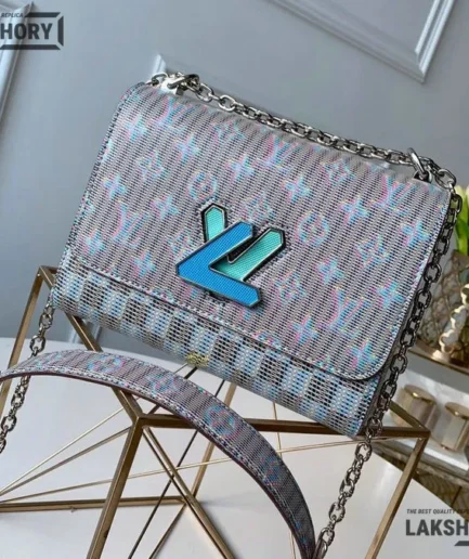 Louis Vuitton 1:1 Mirror Replica Calfskin Monogram LV Pop Twist MM Shoulder Bag 23CM/9.1IN Louis Vuitton Replica Twist