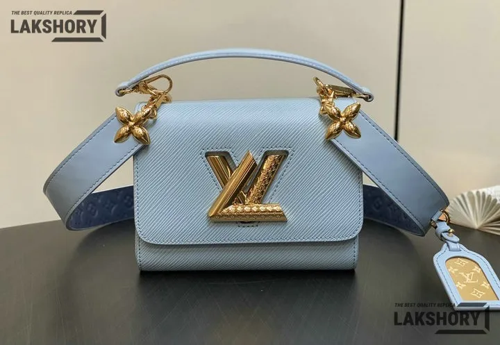 Louis Vuitton 1:1 Mirror Replica Twist PM Epi Leather Washed Blue 19CM/7.5IN Louis Vuitton Replica Twist Louis Vuitton 1:1 Mirror Replica Twist PM Epi Leather Washed Blue 19CM/7.5IN Louis Vuitton Replica Twist