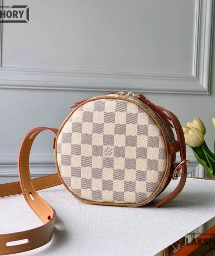 Louis Vuitton 1:1 Mirror Replica Damier Azur Boite Chapeau Souple PM 21.8CM/8.6IN Louis Vuitton Replica Boite Chapeau