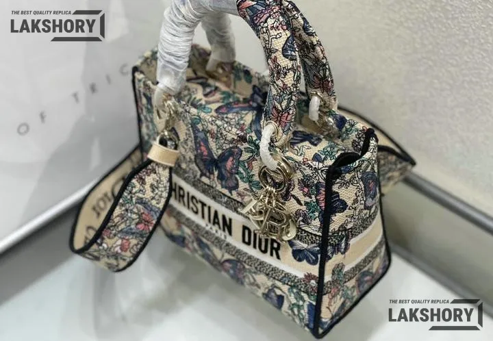 Dior 1:1 Mirror Replica Mint Lady D-Lite Butterfly Multicolour 24CM/9.4IN Christian Dior Replica Lady Dior 1:1 Mirror Replica Mint Lady D-Lite Butterfly Multicolour 24CM/9.4IN Christian Dior Replica Lady